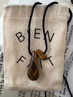 Madewell Tiger Eye Double Droplet Pendant Necklace